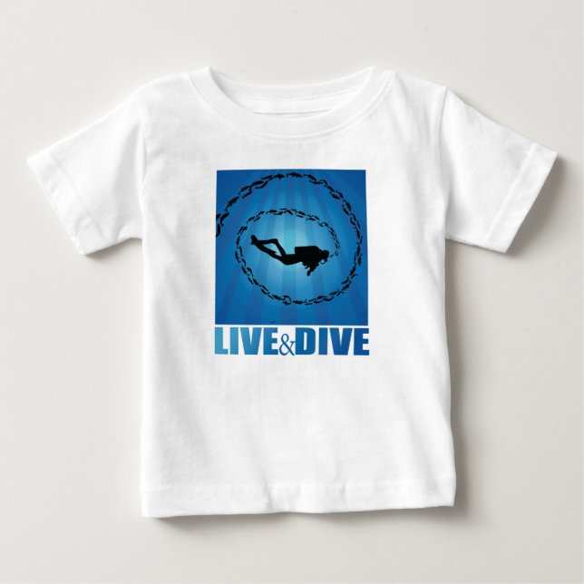 Live and Dive Scuba Diver Baby T-Shirt (Front)