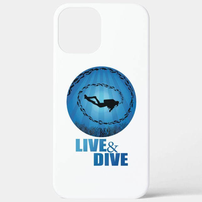 Live and Dive Scuba Diver Case-Mate iPhone Case (Back)