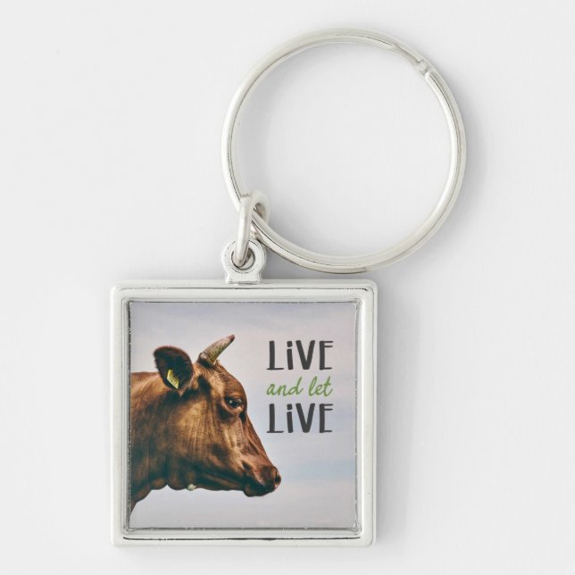 "Live and let live" vegan Key Ring (Front)