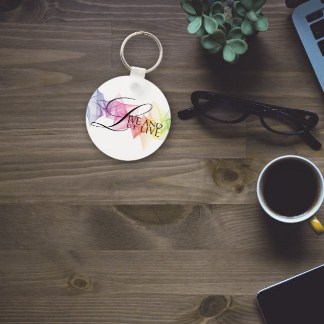 Live and let live wisdom quote typography key ring (Creator Uploaded)