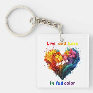 Live And Love In Full Colour Key Ring