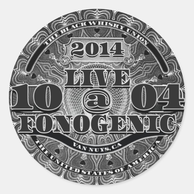 LIVE AT FONOGENIC - Round Sticker (Front)