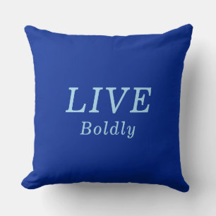 "LIVE Boldly" Cobalt & Blue Encouragement Cushion