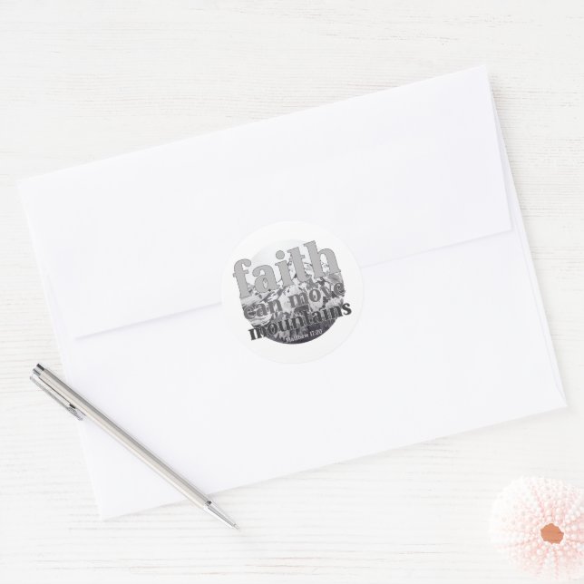 Live by faith classic round sticker (Envelope)