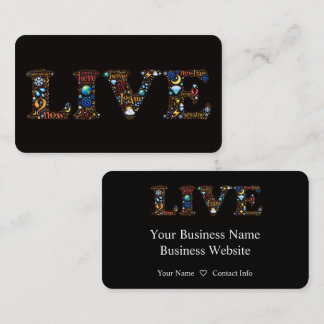 Live - Colourful Word Art Business Card for Coache