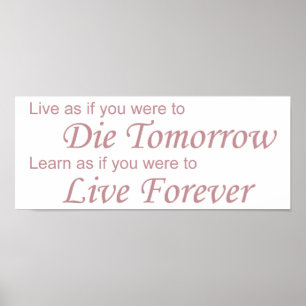 Live - Die Tomorrow pink Poster