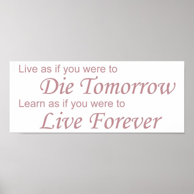 Live - Die Tomorrow pink Poster (Front)