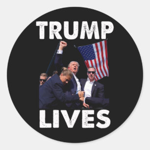 Live Donald Trump Mug Shot - Never Surrender Classic Round Sticker