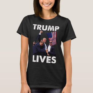 Live Donald Trump Mug Shot - Never Surrender T-Shirt
