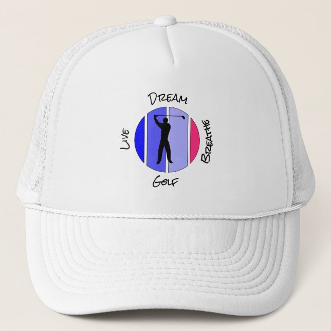 Live, dream, breathe golf trucker hat (Front)
