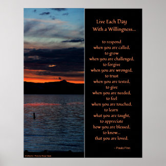 Live each day with a willingness...Poster Poster