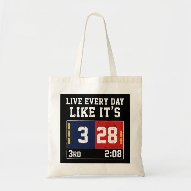 Live Every Day Like It's 28-3 Football Tote Bag (Front)