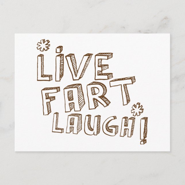 *LIVE FART LAUGH! POSTCARD (Front)