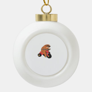 Live Fast Die Eventually Oversized T-Shirt Ceramic Ball Christmas Ornament