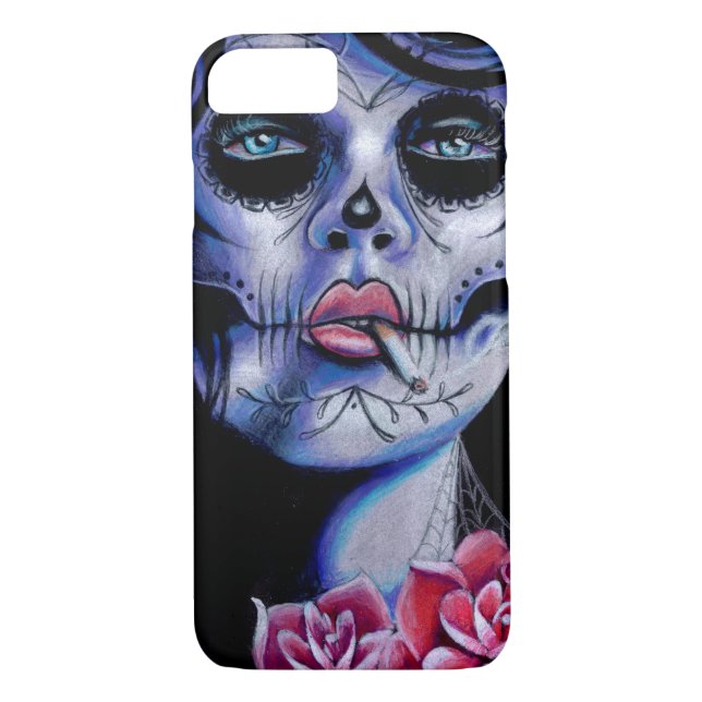 Live Fast Die Young Day of the Dead Portrait Case-Mate iPhone Case (Back)