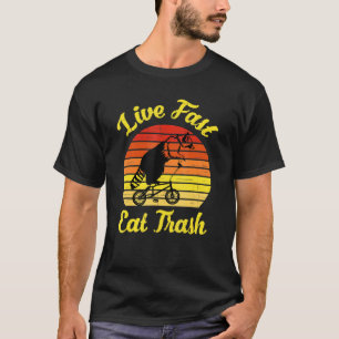 Live Fast Eat Trash Racoon Camping Hiking Vintage T-Shirt