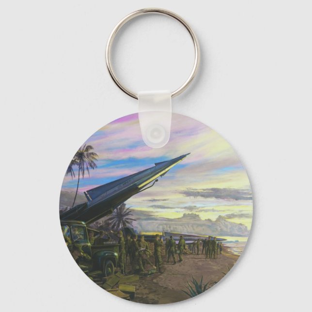Live Fire at Kahuku by Jim Dietz Key Ring (Front)