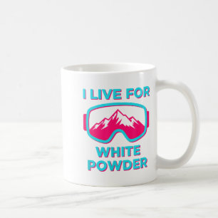 Live for white powder skiing snowboarding coffee mug