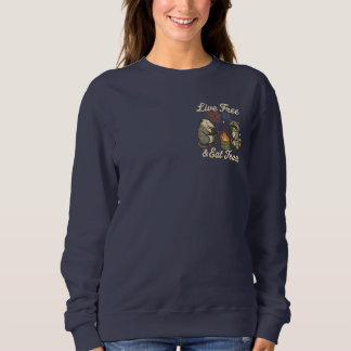 Live Free & Eat Trash | Funny Patriotic Possum & R Sweatshirt