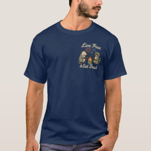 Live Free & Eat Trash Funny Patriotic Possum & R T-Shirt