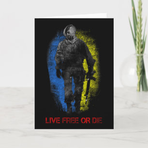 Live-free Or Die Cossack Warrior Ukraine Flag Cost Card
