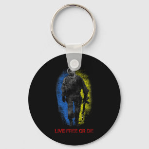 Live-free Or Die Cossack Warrior Ukraine Flag Cost Key Ring