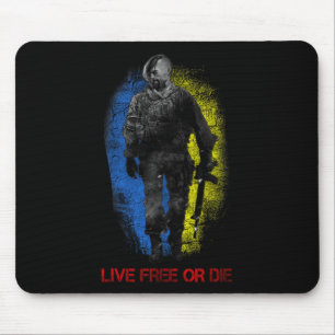 Live-free Or Die Cossack Warrior Ukraine Flag Cost Mouse Pad