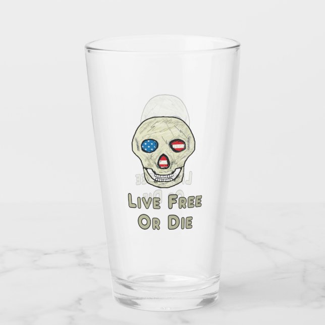 Live Free Or Die Glass (Front)