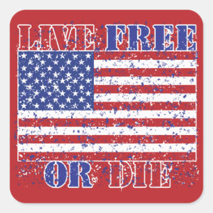 Live Free or Die Square Sticker