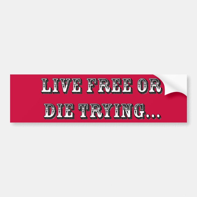 Live Free Or Die Trying Bumper Sticker (Front)