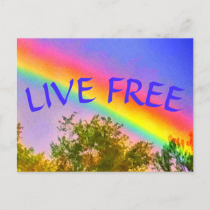 LIVE FREE RAINBOW Postcard