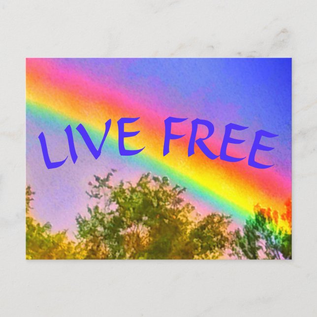 LIVE FREE RAINBOW Postcard (Front)