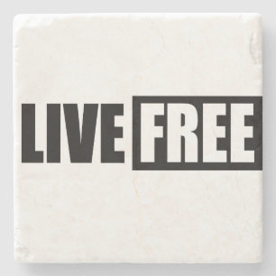 LIVE FREE STONE COASTER