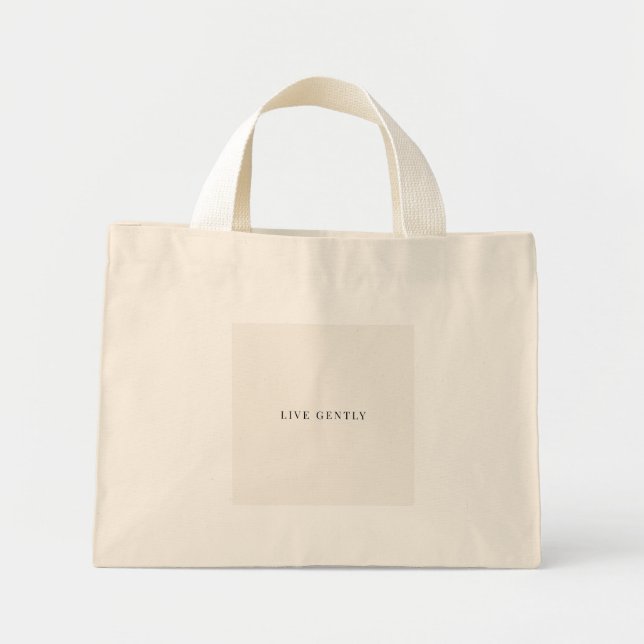 Live Gently Quote, minimalist  Mini Tote Bag (Front)