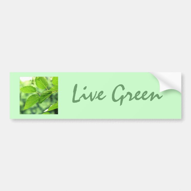 'Live Green' Bumper Sticker (Front)