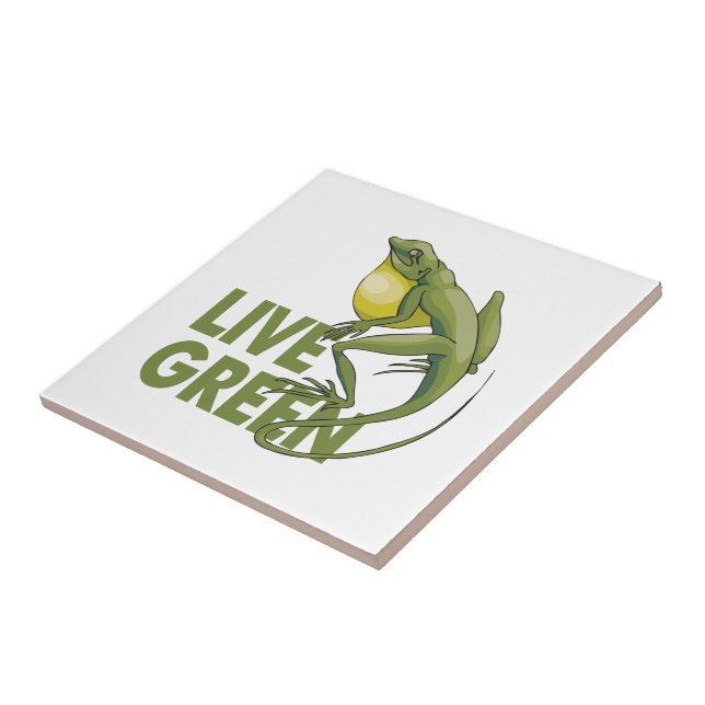 Live Green Ceramic Tile (Side)