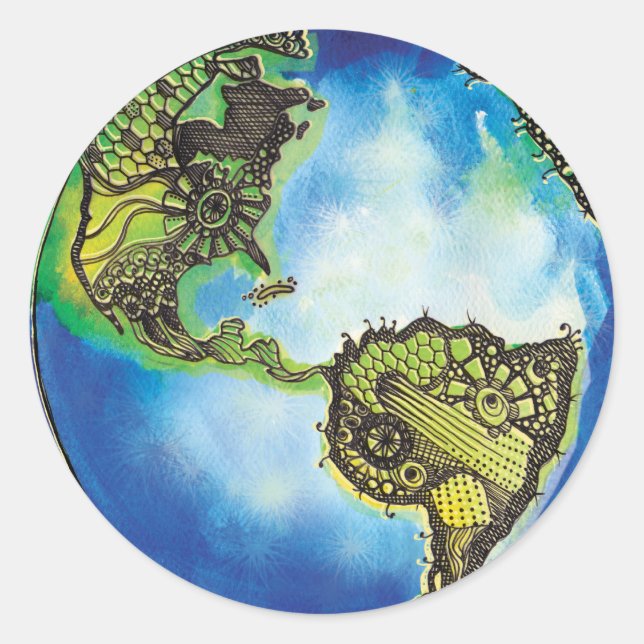 Live Green Classic Round Sticker (Front)