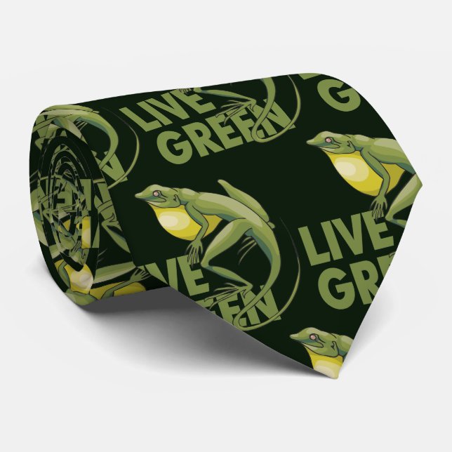 Live Green Environmental Eco Frog Tie (Rolled)