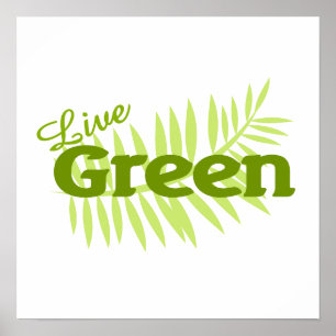 live green fern poster