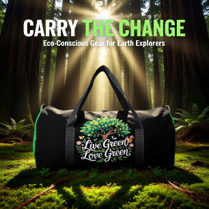Live Green Love Green Tee Duffle Bag