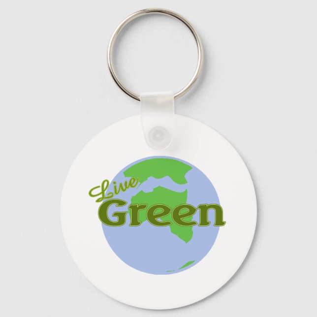 live green planet earth key ring (Front)