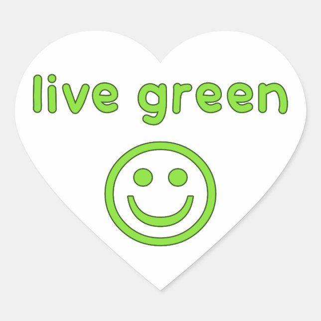 Live Green Pro Environment Eco Friendly Renewable Heart Sticker (Front)