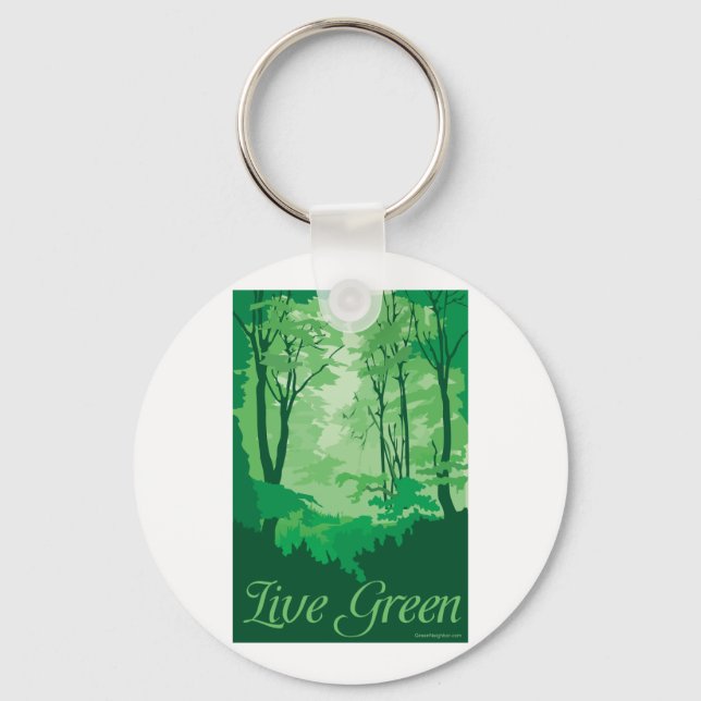 Live Green - Tree Hugger Key Ring (Front)