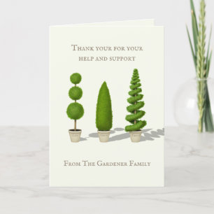 "Live Grow Thrive" Customisable Cypress Topiary Thank You Card