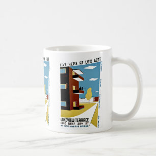 Live Here at Low Rent Coffee Mug