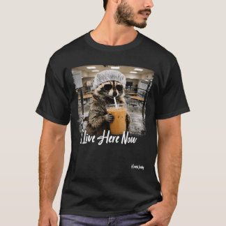 Live Here Now Racoon Lunch Lady First Day Back To T-Shirt