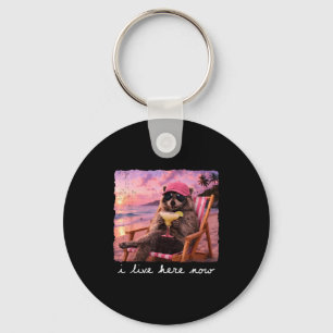 Live here racoon summer vibes feral girl summer key ring