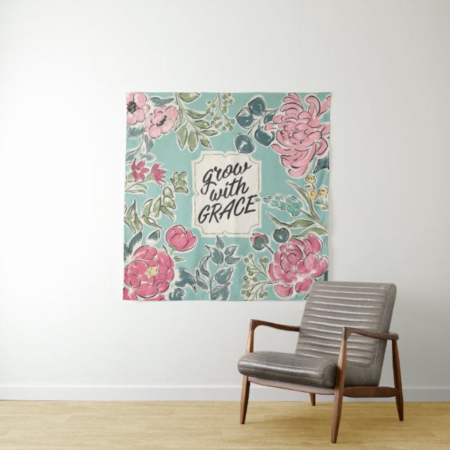 Live in Bloom | Grow With Grace Tapestry (In Situ (Horizontal))