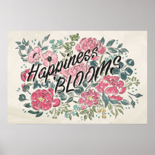 Live in Bloom   Happiness Blooms Poster