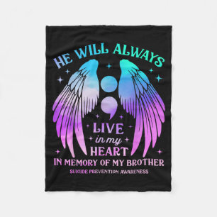Live In Heart Suicide Prevention Awareness Fleece Blanket